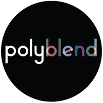 Polyblend logo representing innovative recycling technology