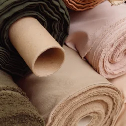 Cotton fabric swatches in different shades